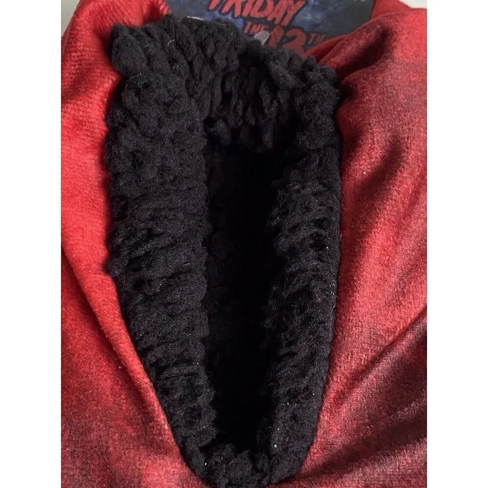 Friday The 13th Jason Voorhees Slippers Fuzzy Socks Cozy Size 6-12 Non‎ Slip NEW